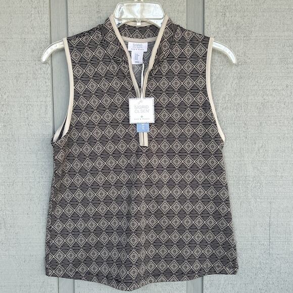 NWT Sigrid Olsen Size M Sleeveless Golf Tennis Top UPF 50 Athleisure - Picture 1 of 12